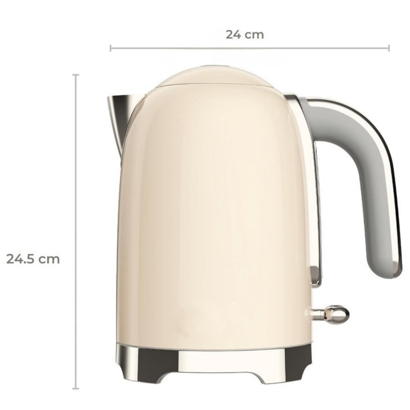 Cana electrica Swiss Haus SH-SWK2027, 2000 W, 1,7 l, Baza rotativa la 360°, Filtru, Element de incalzire ascuns, Pereti dubli, Crem