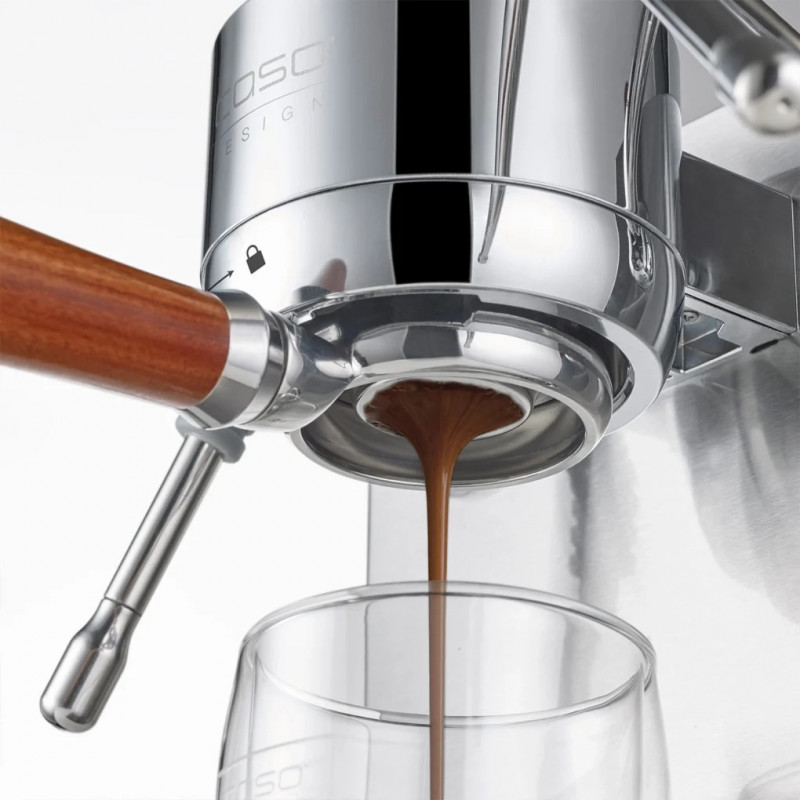 Mașină de espresso Caso Design EspressoGourmet Advanced, 3000 W, 19 bari, 2 l, ULKA, PID, manometru, semiprofesională, din oțel inoxidabil