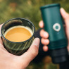 Espressor portabil Outin Mino CG, 22 bari, 9000 mAh, 70 ml, Extractie la 93,3°C, Cafea macinata si capsule Nespresso, USB-C, Verde montan