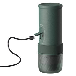 Espressor portabil Outin Mino CG, 22 bari, 9000 mAh, 70 ml, Extractie la 93,3°C, Cafea macinata si capsule Nespresso, USB-C, Verde montan
