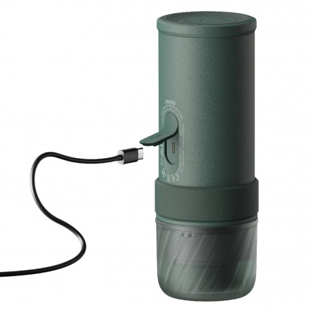 Espressor portabil Outin Mino CG, 22 bari, 9000 mAh, 70 ml, Extractie la 93,3°C, Cafea macinata si capsule Nespresso, USB-C, Verde montan