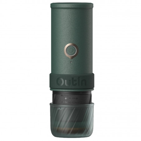 Espressor portabil Outin Mino CG, 22 bari, 9000 mAh, 70 ml, Extractie la 93,3°C, Cafea macinata si capsule Nespresso, USB-C, Verde montan