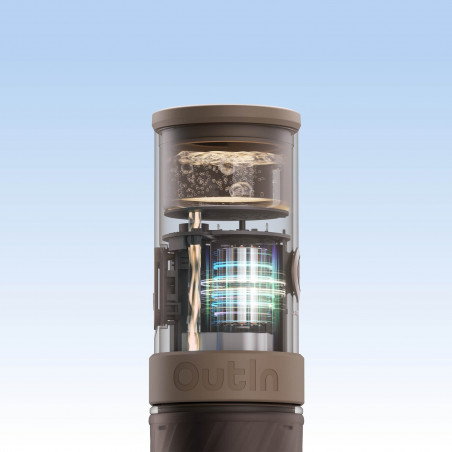 Espressor portabil Outin Mino SG, 22 bari, 9000 mAh, 70 ml, Extractie la 93,3°C, Cafea macinata si capsule Nespresso, USB-C, Gri