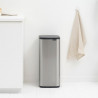 Coș de gunoi Brabantia Bo Touch 1010145, 30 l, Deschidere lină și silențioasă, Gaură mare, Rezistent la amprente, Oțel inoxidabil/Mat
