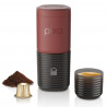 Aparat de espresso portabil Wacaco Pixapresso, 20 bari, 9000 mAh, 120 ml, cafea măcinată + capsule, panou de control tactil cu LED, roșu