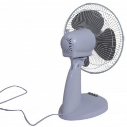 Ventilator de birou Rosberg R51760B16, 40 W, 40 cm, 3 viteze, Oscilatie, Inclinare reglabila, Alb/Gri
