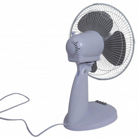 Ventilator de birou Rosberg R51760B16, 40 W, 40 cm, 3 viteze, Oscilatie, Inclinare reglabila, Alb/Gri