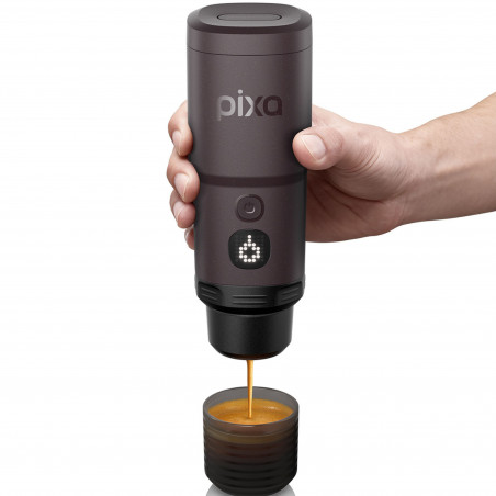 Espressor portabil Wacaco Pixapresso, 20 bari, 210 ml, Cafea macinata si capsule NS/Nespresso, 9000 mAh, Maro