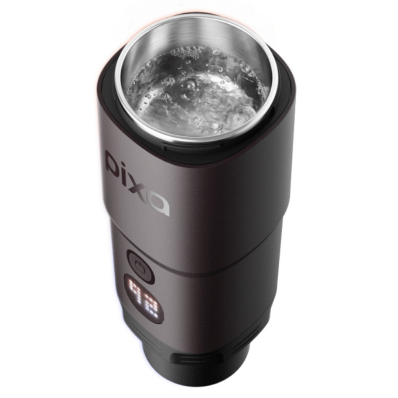 Espressor portabil Wacaco Pixapresso, 20 bari, 210 ml, Cafea macinata si capsule NS/Nespresso, 9000 mAh, Maro