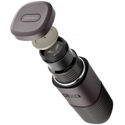Espressor portabil Wacaco Pixapresso, 20 bari, 210 ml, Cafea macinata si capsule NS/Nespresso, 9000 mAh, Maro