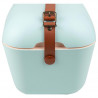 Geanta frigorifica Polarbox Classic, 20 litri, Polistiren AIRPOP, 5-15°C pana la 24 h, Curea clasică din piele, Albastru/Roz