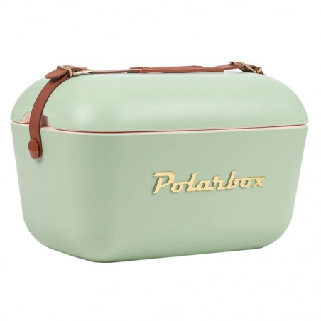 Geanta frigorifica Polarbox Gold, 20 litri, Polistiren AIRPOP, 5-15°C pana la 24 h, Verde/Auriu