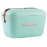 Geanta frigorifica Polarbox Classic, 12 litri, Polistiren AIRPOP, 5-15°C pana la 24 h, Curea clasică din piele, Albastru/Roz