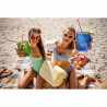 Geanta frigorifica Polarbox Classic, 12 litri, Polistiren AIRPOP, 5-15°C pana la 24 h, Curea clasică din piele, Albastru/Roz