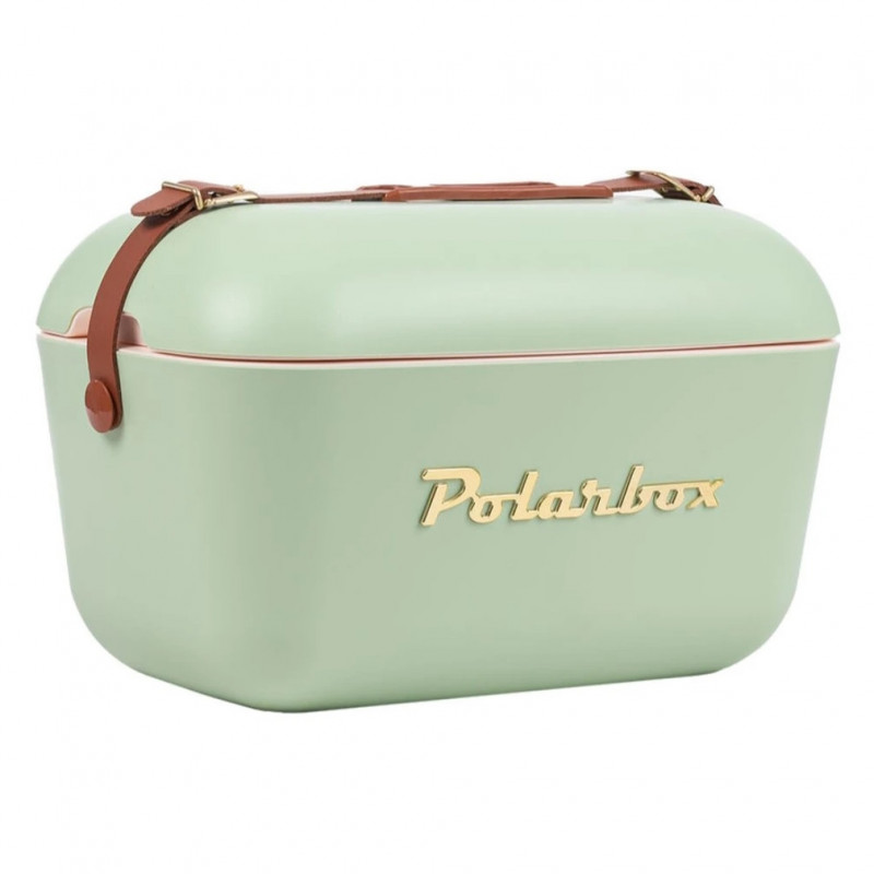 Geanta frigorifica Polarbox Gold, 12 litri, Polistiren AIRPOP, 5-15°C pana la 24 g, Verde/Auriu