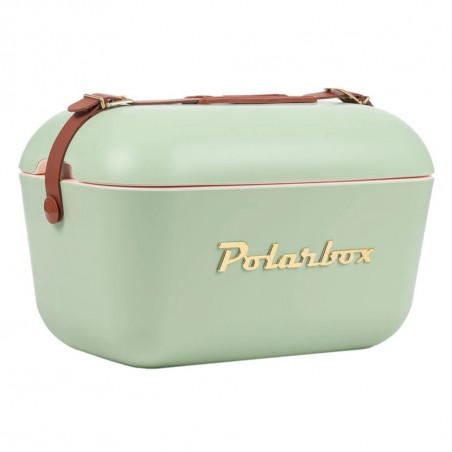 Geanta frigorifica Polarbox Gold, 12 litri, Polistiren AIRPOP, 5-15°C pana la 24 g, Verde/Auriu