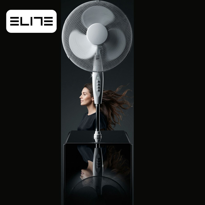 Ventilator Elite EHSF-0362-2, 45 W, 40 cm, 3 viteze, oscilație, alb