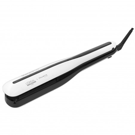 Placa de indreptat parul LOreal Professionnel SteamPod 3.0, 158 W, 0,8 g/min, Rezervor de apa incorporat, Cablu rotativ, Pana la 210°C, Alb/Negru