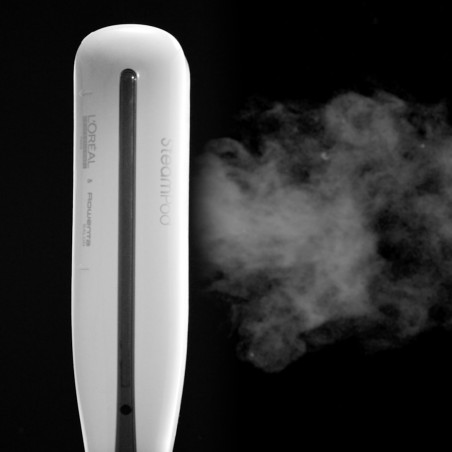 Placa de indreptat parul LOreal Professionnel SteamPod 3.0, 158 W, 0,8 g/min, Rezervor de apa incorporat, Cablu rotativ, Pana la 210°C, Alb/Negru