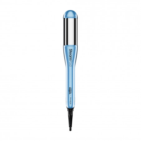 Placa de indreptat parul LOreal Professionnel SteamPod 4.0 Glacial Utopia, 165 W, 0,8 l/min, Rezervor de apa incorporat, Cablu rotativ, Pana la 210°C, Albastru/Alb