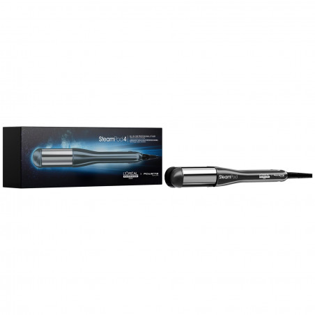 Placa de indreptat parul LOreal Professionnel SteamPod 4.0 Meteora, 165 W, 0,8 l/min, Rezervor de apa incorporat, Cablu rotativ, Pana la 210°C, Negru