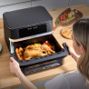 Friteuză dubla cu aer cald 8-în-1 Instant Pot Vortex VersaZone XL ClearCook 140-3025-01-EU, 2800 W, 12 l, 205 °C, EvenCrisp, Finalizare sincronizata a programelor, Comanda tactila, Negru/Inox