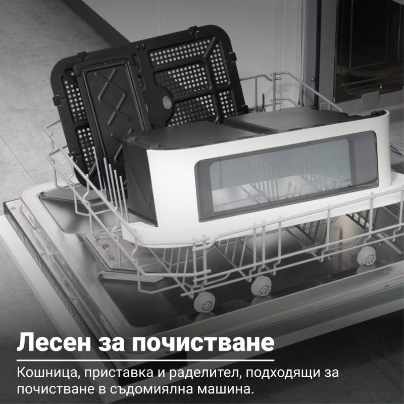 Friteuză dubla cu aer cald 8-în-1 Instant Pot Vortex VersaZone XL ClearCook 140-3025-01-EU, 2800 W, 12 l, 205 °C, EvenCrisp, Finalizare sincronizata a programelor, Comanda tactila, Negru/Inox