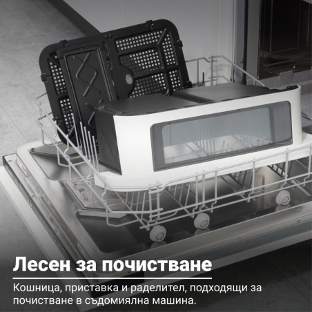 Friteuză dubla cu aer cald 8-în-1 Instant Pot Vortex VersaZone XL ClearCook 140-3025-01-EU, 2800 W, 12 l, 205 °C, EvenCrisp, Finalizare sincronizata a programelor, Comanda tactila, Negru/Inox