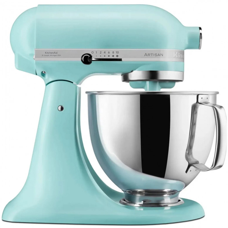 Mixer planetar KitchenAid Artisan Elegance 5KSM125EMI, 300 W, 4,8 l, transmisie directă, 10 viteze, turcoaz
