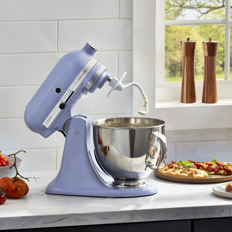 Mixer planetar KitchenAid Artisan Elegance 5KSM125ELR Lavander Cream, 300 W, 4,8 l, Transmisie directa, 10 viteze, Violet