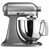 Mixer planetar KitchenAid Artisan Elegance 5KSM125ECU Contour Silver, 300 W, 4,8 l, Transmisie directa, 10 viteze, Argintiu metalizat