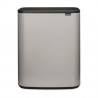 Coș de gunoi Brabantia Bo Touch 1010456, 2x30 l, Deschidere lină și silențioasă, Gaură mare, Gri