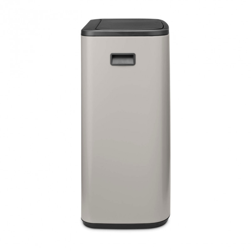 Coș de gunoi Brabantia Bo Touch 1010456, 2x30 l, Deschidere lină și silențioasă, Gaură mare, Gri