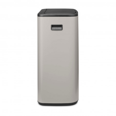 Coș de gunoi Brabantia Bo Touch 1010456, 2x30 l, Deschidere lină și silențioasă, Gaură mare, Gri