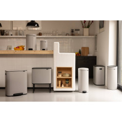 Coș de gunoi Brabantia Bo Touch 1010456, 2x30 l, Deschidere lină și silențioasă, Gaură mare, Gri