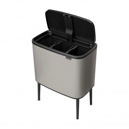 Coș de gunoi Brabantia Bo Touch 1010454, 3x11 l, deschidere lină și silențioasă, deschidere largă, gri