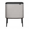 Coș de gunoi Brabantia Bo Touch 1010454, 3x11 l, deschidere lină și silențioasă, deschidere largă, gri