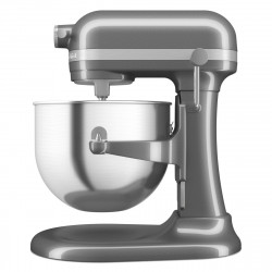 Mixer planetar KitchenAid Artisan 5KSM70SHXEMS Medallion silver, 375 W, 6,6 l, 11 viteze, 67 de puncte de contact, Ridicare bol, Viteză speciala „Fold”, Flex Edge, Gri metalizat