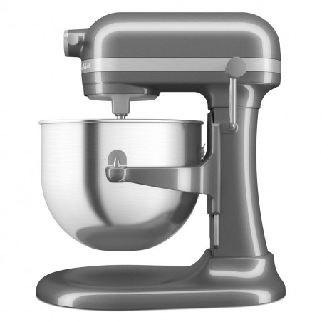 Mixer planetar KitchenAid Artisan 5KSM70SHXEMS Medallion silver, 375 W, 6,6 l, 11 viteze, 67 de puncte de contact, Ridicare bol, Viteză speciala „Fold”, Flex Edge, Gri metalizat