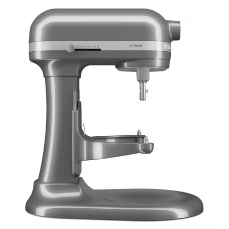 Mixer planetar KitchenAid Artisan 5KSM70SHXEMS Medallion silver, 375 W, 6,6 l, 11 viteze, 67 de puncte de contact, Ridicare bol, Viteză speciala „Fold”, Flex Edge, Gri metalizat