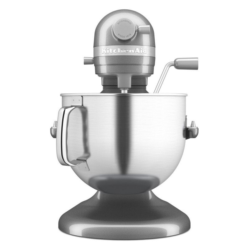 Mixer planetar KitchenAid Artisan 5KSM70SHXEMS Medallion silver, 375 W, 6,6 l, 11 viteze, 67 de puncte de contact, Ridicare bol, Viteză speciala „Fold”, Flex Edge, Gri metalizat