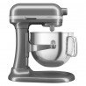 Mixer planetar KitchenAid Artisan 5KSM70SHXEMS Medallion silver, 375 W, 6,6 l, 11 viteze, 67 de puncte de contact, Ridicare bol, Viteză speciala „Fold”, Flex Edge, Gri metalizat