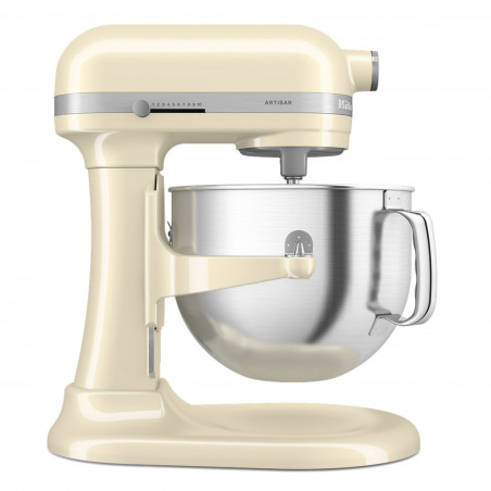 Mixer planetar KitchenAid Artisan 5KSM70SHXEAC Almond cream, 375 W, 6,6 l, 11 viteze, 67 de puncte de contact, Ridicare bol, Viteză speciala „Fold”, Flex Edge, Crem