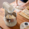 Mixer planetar KitchenAid Artisan 5KSM70SHXEAC Almond cream, 375 W, 6,6 l, 11 viteze, 67 de puncte de contact, Ridicare bol, Viteză speciala „Fold”, Flex Edge, Crem