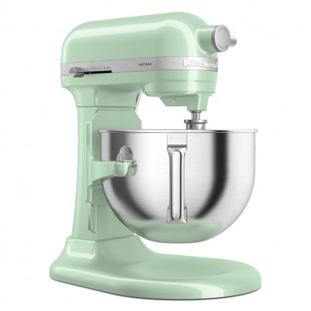 Mixer planetar KitchenAid Artisan 5KSM60SPXEPT Pistachio, 375 W, 5,6 l, 11 viteze, 67 de puncte de contact, Ridicare automata a bolului, Viteza speciala pentru incorporare, Verde deschis