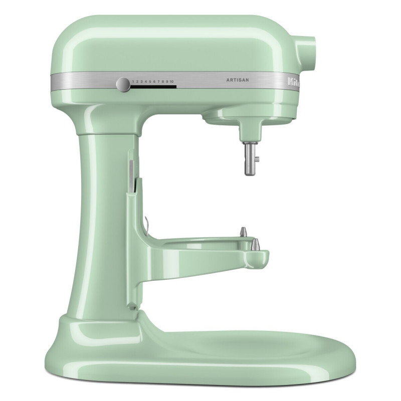 Mixer planetar KitchenAid Artisan 5KSM60SPXEPT Pistachio, 375 W, 5,6 l, 11 viteze, 67 de puncte de contact, Ridicare automata a bolului, Viteza speciala pentru incorporare, Verde deschis