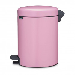 Cos de gunoi cu pedala Brabantia NewIcon 1010439, 5 l, Inchidere usoara, Baza antiderapanta, Roz
