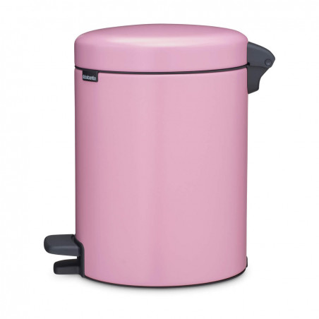 Cos de gunoi cu pedala Brabantia NewIcon 1010439, 5 l, Inchidere usoara, Baza antiderapanta, Roz