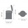 Cos de gunoi cu pedala Brabantia NewIcon 1010439, 5 l, Inchidere usoara, Baza antiderapanta, Roz