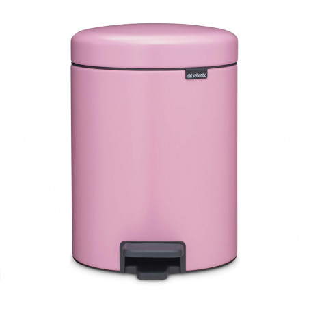 Cos de gunoi cu pedala Brabantia NewIcon 1010439, 5 l, Inchidere usoara, Baza antiderapanta, Roz